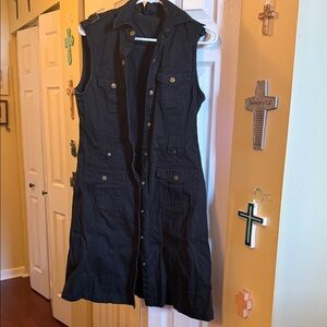 Calvin Klein Navy Utility Vest Dress